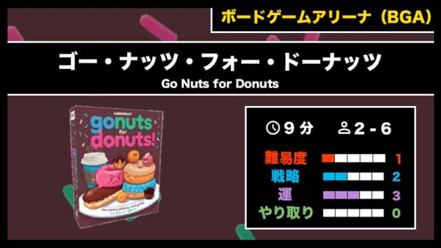 『ゴー・ナッツ・フォー・ドーナッツ(BGA)』の遊び方・魅力をご紹介!